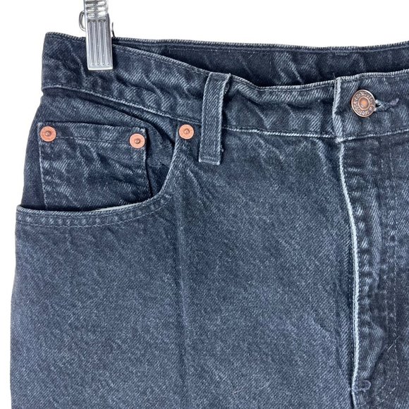 LEVI’S 551 Relaxed Fit Tapered Leg Black Denim Jean Pants Size 12 MED - Picture 3 of 11